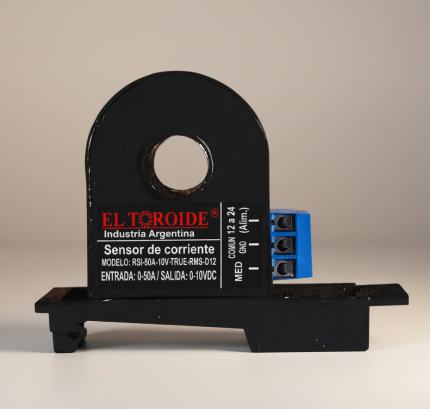 Sensor de corriente RSEC-XXXA-10VDC-TRUE-RMS-D12 - vista frontal - El Toroide