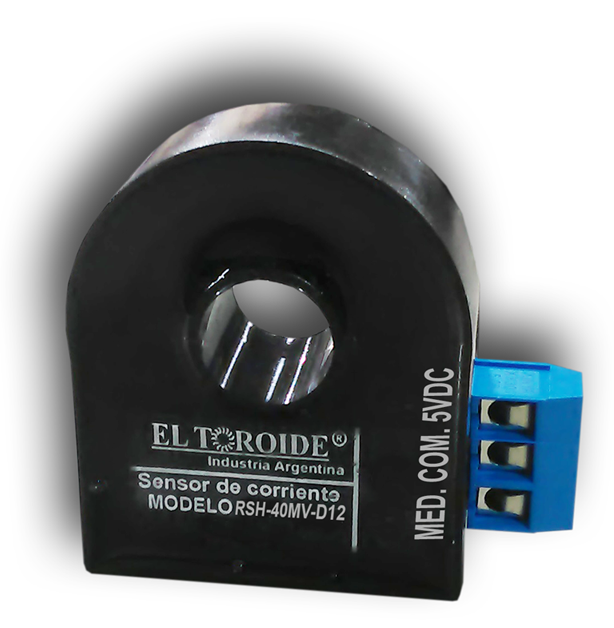 Sensor de corriente continua y alterna RSH-38MV-D12-H - vista angulada - El Toroide