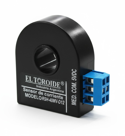 Sensor de corriente continua y alterna RSH-38MV-D12-H - vista frontal - El Toroide